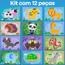 Kit com 12 Quebra-Cabeças Paper Zoo de Adesivos 3D - Educativo