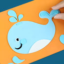 Kit com 12 Quebra-Cabeças Paper Zoo de Adesivos 3D - Educativo